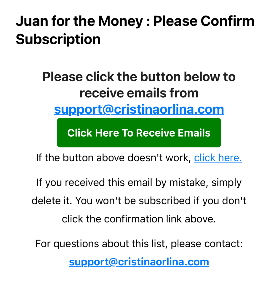 please find this email as confirmation